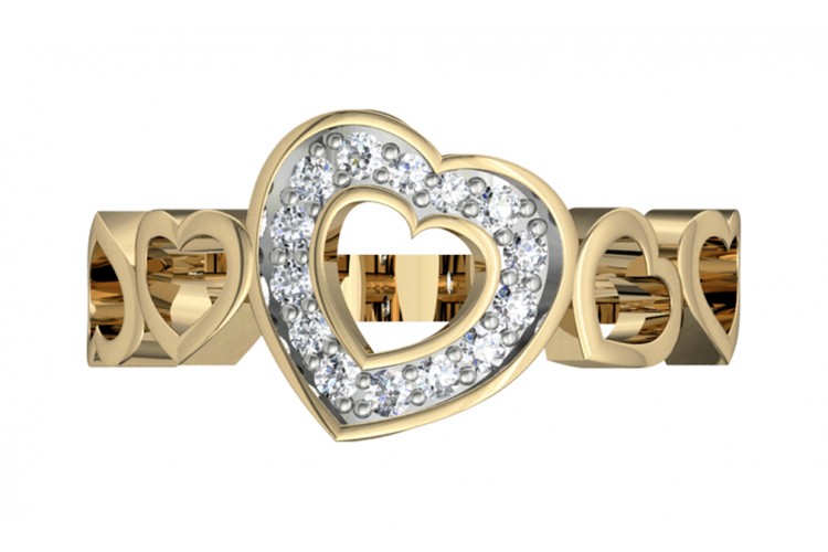 Attractive Heart Ring with diamonds